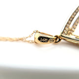 Whimsical Pearl and Double Row Diamond Necklace in 14K Yellow Gold