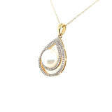 Whimsical Pearl and Double Row Diamond Necklace in 14K Yellow Gold  Peter's Vault