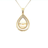 Whimsical Pearl and Double Row Diamond Necklace in 14K Yellow Gold  Peter's Vault