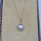 Whimsical Pearl and Double Row Diamond Necklace in 14K Yellow Gold  Peter's Vault