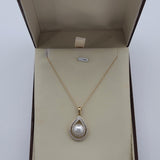 Whimsical Pearl and Double Row Diamond Necklace in 14K Yellow Gold  Peter's Vault